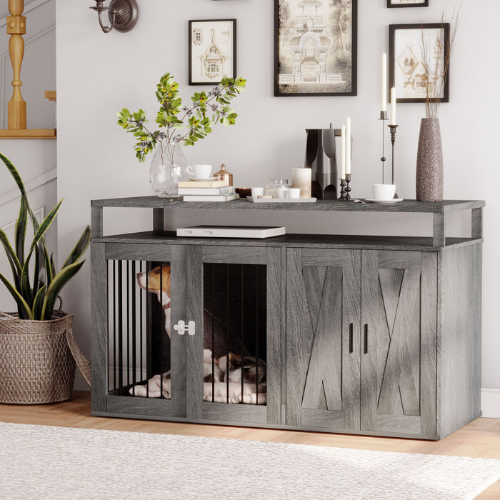 Tucker Murphy Pet™ 55" Dog Crate Tv Stand Furniture Style Coffee Bar